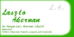 laszlo akerman business card